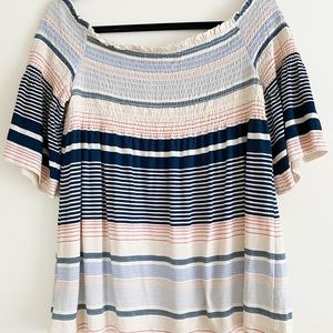 3/4 sleeve off the shoulder tunic top